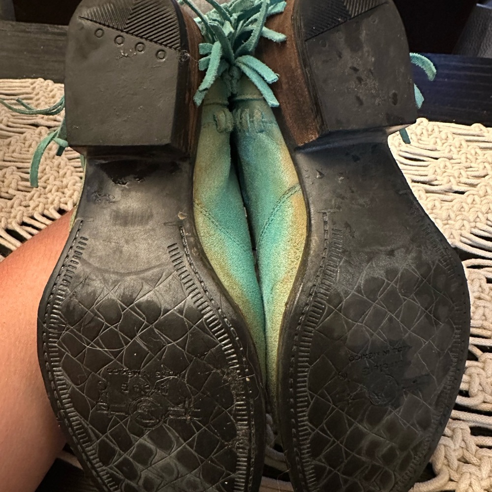 Circle G Turqouise Fringe Ankle boots 9.5 - Picture 4 of 7